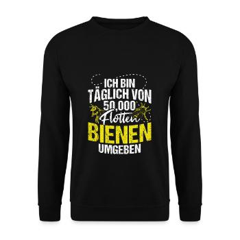 Ich Bin Kein Imker Mich Nennt Man Bienenboss Biene - Unisex Pullover - Schwarz - Vorne - Alina (178cm) & Michal (187cm)