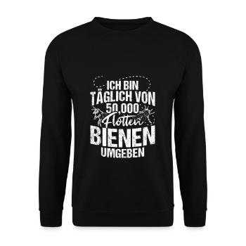 Ich Bin Kein Imker Mich Nennt Man Bienenboss Biene - Unisex Pullover - Schwarz - Vorne - Alina (178cm) & Michal (187cm)