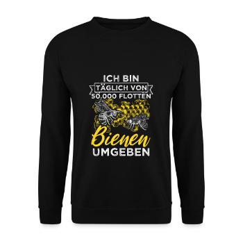 Ich Bin Kein Imker Mich Nennt Man Bienenboss Biene - Unisex Pullover - Schwarz - Vorne - Alina (178cm) & Michal (187cm)