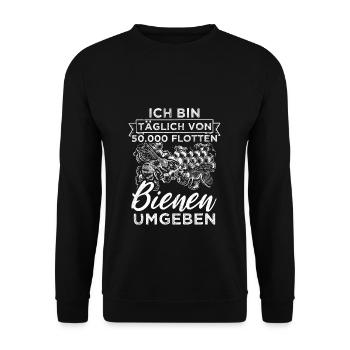 Ich Bin Kein Imker Mich Nennt Man Bienenboss Biene - Unisex Pullover - Schwarz - Vorne - Alina (178cm) & Michal (187cm)