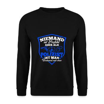Polizeibeamte Freund & Helfer Polizei Kriminalbeam - Unisex Pullover - Schwarz - Vorne - Alina (178cm) & Michal (187cm)