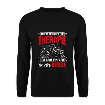 Andere Brauchen Eine Therapie Ich Geh Einfach In D - Unisex Pullover - Schwarz - Vorne - Alina (178cm) & Michal (187cm)