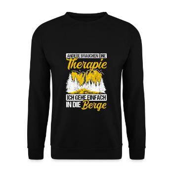 Andere Brauchen Eine Therapie Ich Geh Einfach In D - Unisex Pullover - Schwarz - Vorne - Alina (178cm) & Michal (187cm)