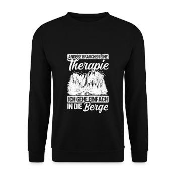 Andere Brauchen Eine Therapie Ich Geh Einfach In D - Unisex Pullover - Schwarz - Vorne - Alina (178cm) & Michal (187cm)