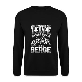 Andere Brauchen Eine Therapie Ich Geh Einfach In D - Unisex Pullover - Schwarz - Vorne - Alina (178cm) & Michal (187cm)