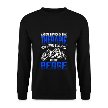Berge Bergsteiger Wanderer Kletterer Geschenk Skif - Unisex Pullover - Schwarz - Vorne - Alina (178cm) & Michal (187cm)