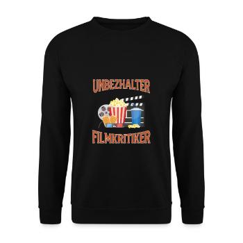 Unbezahlter Filmkritiker Film Nerd Geschenk Kino - Unisex Pullover - Schwarz - Vorne - Alina (178cm) & Michal (187cm)