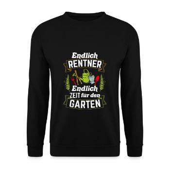 Endlich Rentner! Endlich Zeit Für Den Garten Rentn - Unisex Pullover - Schwarz - Vorne - Alina (178cm) & Michal (187cm)