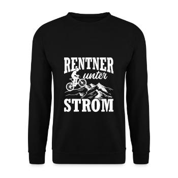 Rentner Unter Strom - E Bike Elektro Radtour Sport - Unisex Pullover - Schwarz - Vorne - Alina (178cm) & Michal (187cm)