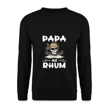 Papa Au Rhum Pirate Cadeau de la Fête des Pères - Sweat-shirt Unisexe - noir - Devant - Alina (178cm) & Michal (187cm)