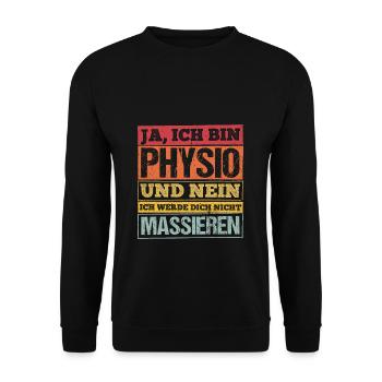 Ja Ich Bin Physio Und Nein Ich Werde Dich Nicht Ma - Unisex Pullover - Schwarz - Vorne - Alina (178cm) & Michal (187cm)