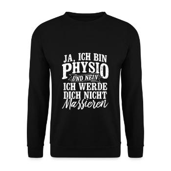 Physiotherapeut Sport Therapeut Spruch Geschenk Ph - Unisex Pullover - Schwarz - Vorne - Alina (178cm) & Michal (187cm)
