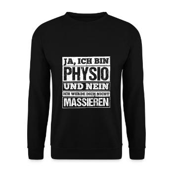 Ja Ich Bin Physio Und Nein Ich Werde Dich Nicht Ma - Unisex Pullover - Schwarz - Vorne - Alina (178cm) & Michal (187cm)