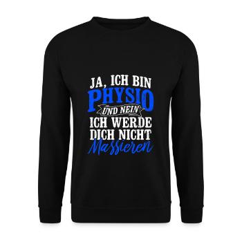 Physiotherapeut Physio Spruch Therapeut Geschenk M - Unisex Pullover - Schwarz - Vorne - Alina (178cm) & Michal (187cm)