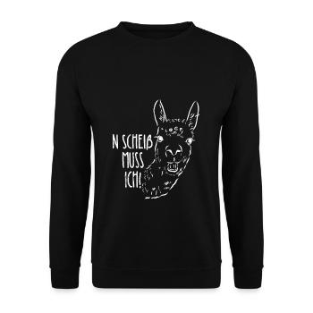 N Scheiß Muss Ich! Lama Sonnenbrille Geschenk Faul - Unisex Pullover - Schwarz - Vorne - Alina (178cm) & Michal (187cm)