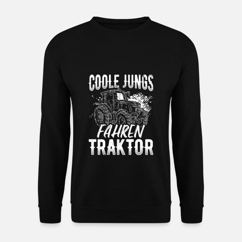Coole Jungs Fahren Traktor Treckerfan Spruch Trakt - Unisex Pullover - Schwarz