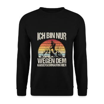 Ich Bin Nur Wegen Dem Kaiserschmarrn Hier Skifahre - Unisex Pullover - Schwarz - Vorne - Alina (178cm) & Michal (187cm)