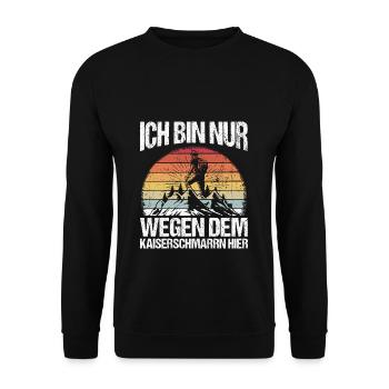 Kaiserschmarrn Liebhaber Berge Bergluft Skifahrer - Unisex Pullover - Schwarz - Vorne - Alina (178cm) & Michal (187cm)