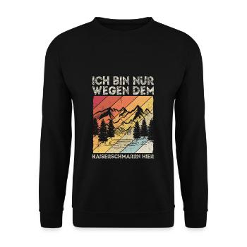 Kaiserschmarrn Liebhaber Berge Bergluft Skifahrer - Unisex Pullover - Schwarz - Vorne - Alina (178cm) & Michal (187cm)