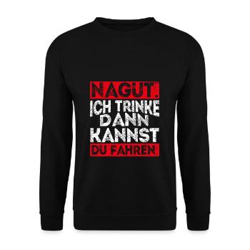 Party Trinken Autofahren lustger Spruch Geschenk F - Unisex Pullover - Schwarz - Vorne - Alina (178cm) & Michal (187cm)
