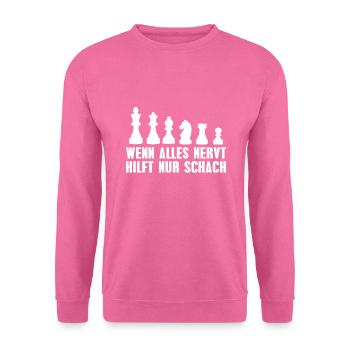Schach Schachset Schachspieler Geschenk - Unisex Pullover - Pink - Vorne