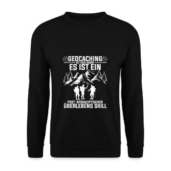 Geocaching Ist Kein Hobby - GPS Cache Geocachingfa - Unisex Pullover - Schwarz - Vorne - Alina (178cm) & Michal (187cm)