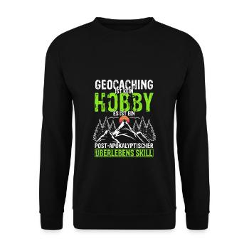 Geocaching Ist Kein Hobby - GPS Cache Geocachingfa - Unisex Pullover - Schwarz - Vorne - Alina (178cm) & Michal (187cm)