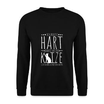 Katze Kätzchen Haustiere Geschenk Katzenfan Katzen - Unisex Pullover - Schwarz - Vorne - Alina (178cm) & Michal (187cm)