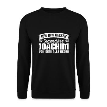 Joachim Vorname Geschenk - Unisex Pullover - Schwarz - Vorne - Alina (178cm) & Michal (187cm)