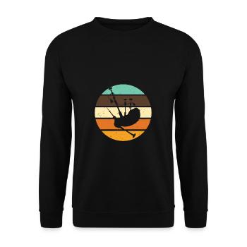 Dudelsack Sackpfeife Dudelsackspieler Geschenk - Unisex Pullover - Schwarz - Vorne - Alina (178cm) & Michal (187cm)