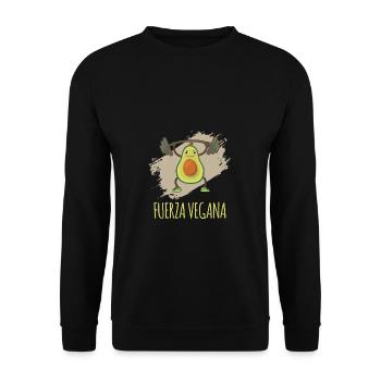 Vegan Fuerza Vegana Lustiger Spruch Veganer - Unisex Sweatshirt - black - Front - Alina (178cm) & Michal (187cm)