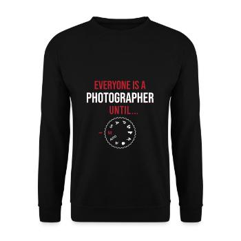 Fotografie Lustiges Fotograf Geschenk Foto - Unisex Pullover - Schwarz - Vorne - Alina (178cm) & Michal (187cm)