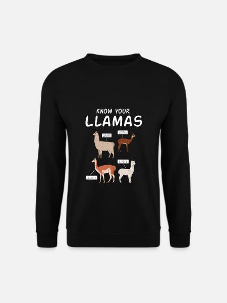 Alpaka & Lama Arten Peru Südamerika Souvenir - Unisex Pullover - Schwarz