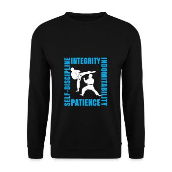 Karate Fighter Taekwondo Gift Martial Arts - Unisex Sweatshirt - black - Front - Alina (178cm) & Michal (187cm)