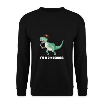 Dinosaur Pirate Dinosarr Nursery Boys Child - Unisex Sweatshirt - black - Front - Alina (178cm) & Michal (187cm)