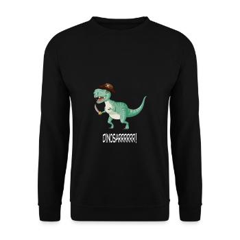 Dinosaur Pirate Dinosarr Nursery Boys Child - Unisex Sweatshirt - black - Front - Alina (178cm) & Michal (187cm)