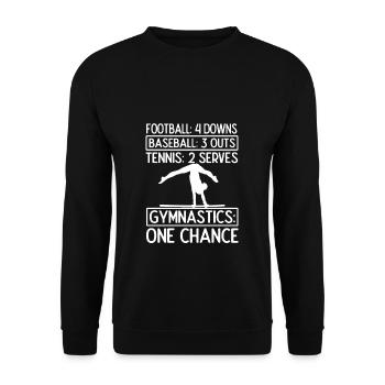 Gymnsatik Turnen Turntrainer Sportverein Geschenk - Unisex Pullover - Schwarz - Vorne - Alina (178cm) & Michal (187cm)