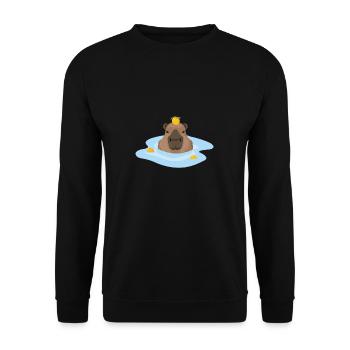 Capybara Gift Idea Meme Capybara Capybara - Unisex Sweatshirt - black - Front - Alina (178cm) & Michal (187cm)