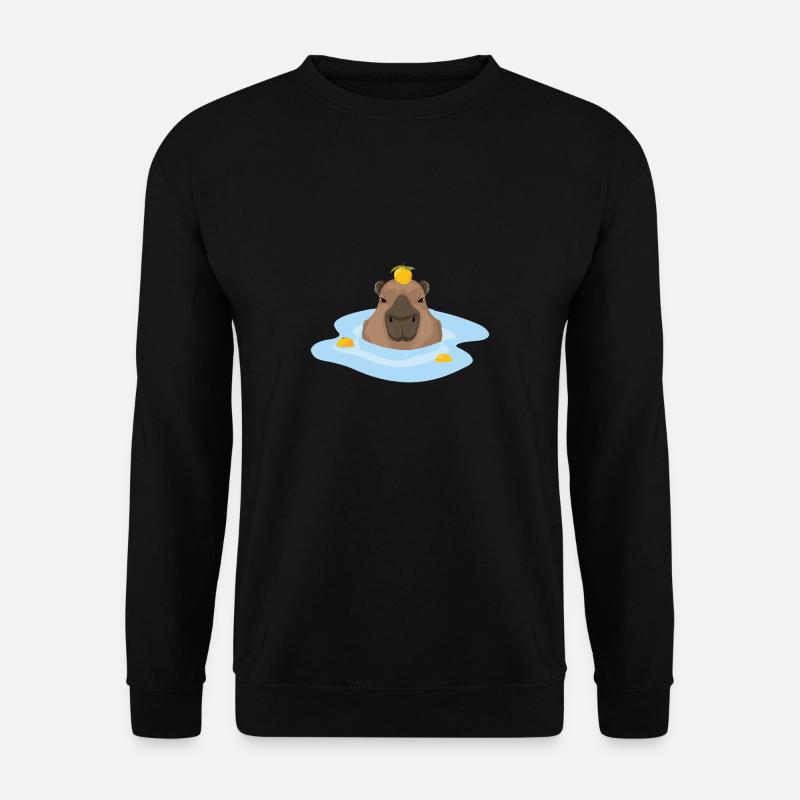 Capybara Geschenk Idee Meme Wasserschwein Capybara - Unisex Pullover - Schwarz