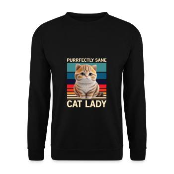 Chat Cadeau Purrfectly Sane Cat Lady Cat - Sweat-shirt Unisexe - noir - Devant - Alina (178cm) & Michal (187cm)