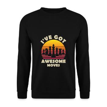 Schach Got Moves Retro Schachfiguren Schach - Unisex Pullover - Schwarz - Vorne - Alina (178cm) & Michal (187cm)
