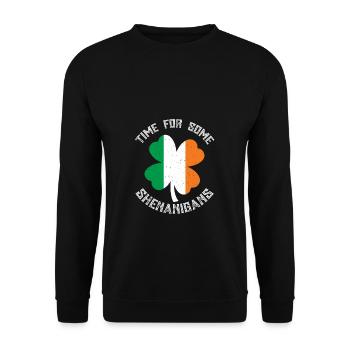 Ireland Shamrock Shenanigans Saint Patrick's Day - Unisex Sweatshirt - black - Front - Alina (178cm) & Michal (187cm)