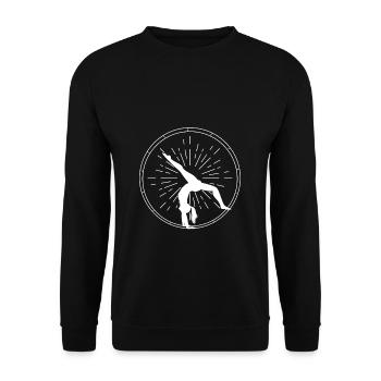 Turnen Rhönrad Gymnsatik Turntrainer Sportverein T - Unisex Pullover - Schwarz - Vorne - Alina (178cm) & Michal (187cm)