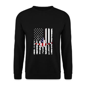 Turnen Turntrainer US Flagge Gymnsatik Design Bode - Unisex Pullover - Schwarz - Vorne - Alina (178cm) & Michal (187cm)