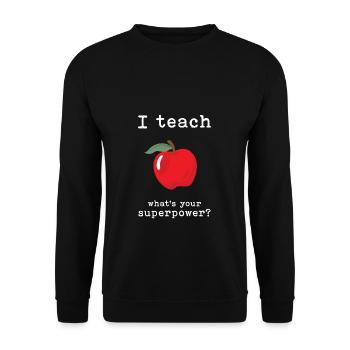 Teacher Gift School Student Class Teacher - Unisex Sweatshirt - black - Front - Alina (178cm) & Michal (187cm)