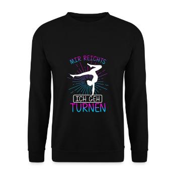 Mir Reichts Ich Geh Turnen Handstand Trainer Turn - Unisex Pullover - Schwarz - Vorne - Alina (178cm) & Michal (187cm)