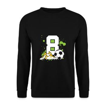 Football Birthday 8 Years Old Young Children - Unisex Sweatshirt - black - Front - Alina (178cm) & Michal (187cm)