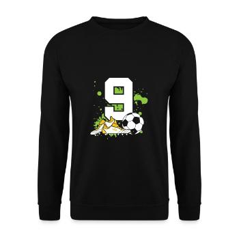 Football Birthday 9 Years Old Young Children - Unisex Sweatshirt - black - Front - Alina (178cm) & Michal (187cm)
