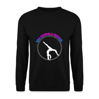 Turnen Rhönrad Turntrainer Gymnsatik Geschenk Bode - Unisex Pullover - Schwarz - Vorne - Alina (178cm) & Michal (187cm)