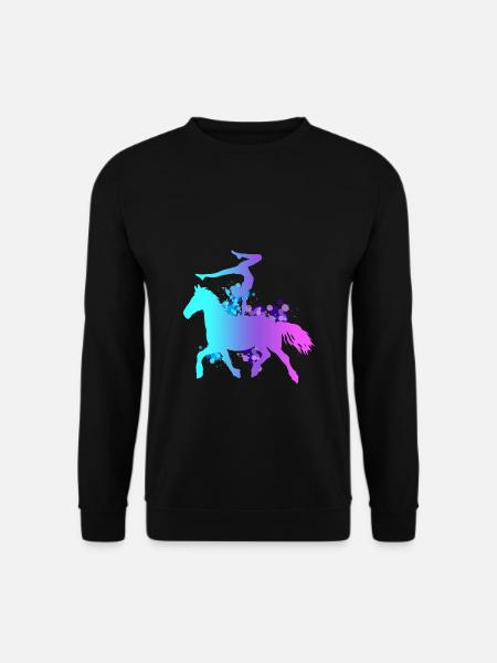 Voltigieren Reiten Pferd Spruch Reiterin Reiterhof - Unisex Pullover - Schwarz